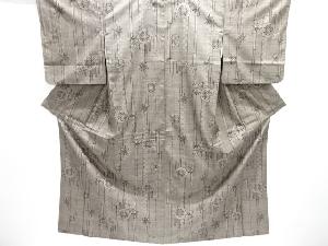 大特価品　源氏車に花模様織り出し本場泥大島紬着物(5マルキ)